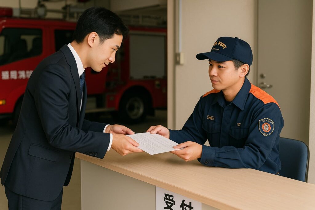 消防署に書類を提出