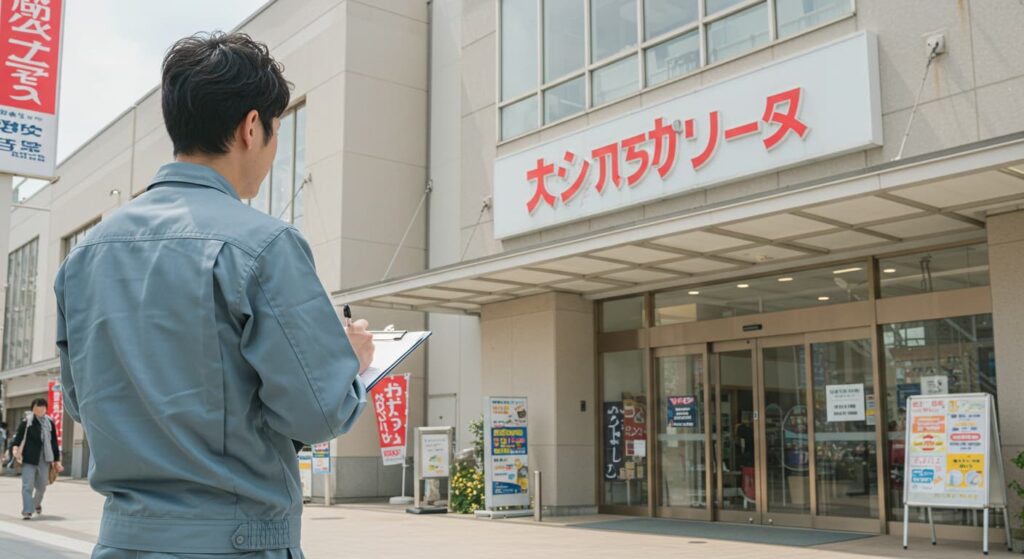 男性が検査している