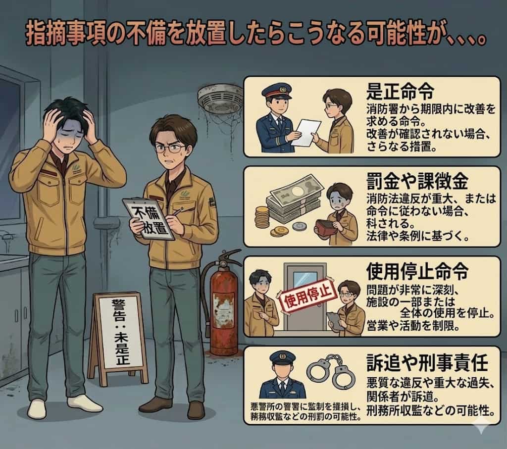 指摘事項の放置