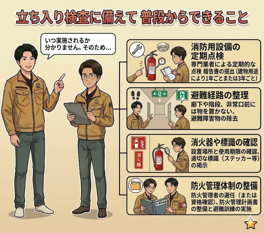 立ち入り検査普段からできること